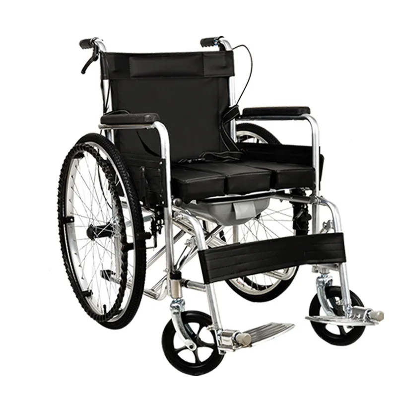 

Cheap folding wheelchair steel wheelchair with toilet elderly disabled wheelchair