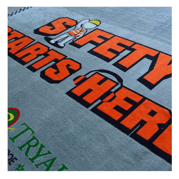 

Anti Slip Customized OEM 950g Pile Weight Garage 100% Nylon Rubber Motorcycle Carpet Rugs Digital Printed Logo Floor Mat