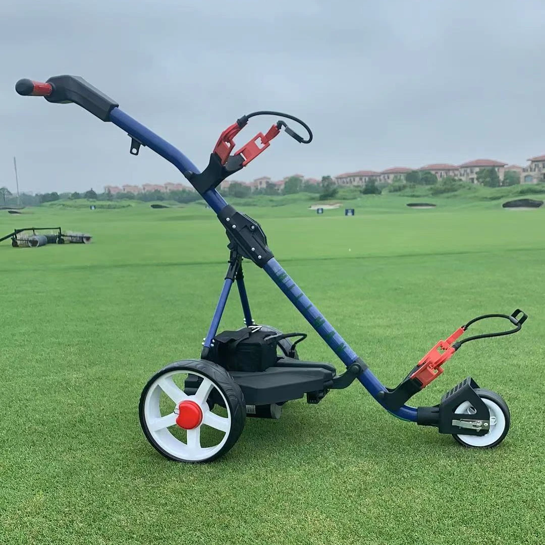 

Electric Push Golf Trolley golf buggy golf cart With Lithium battery Lead Acid battery 12V Blue Color