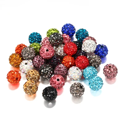 

Silver Ball Rhinestone Disco Glass Diamond  Bead Crystal Beads For Jewelry Making, Color mixing