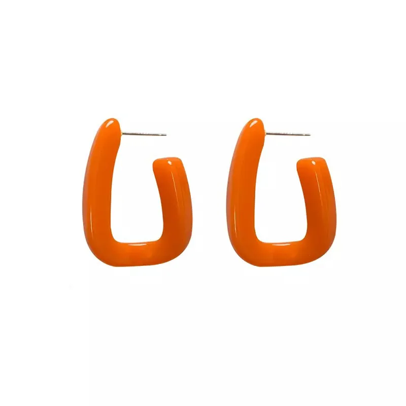 

2020 Hotsale Statement Jewelry Orange Geometric Drop Earring Acrylic Irregular Square Dangle Earring For Women