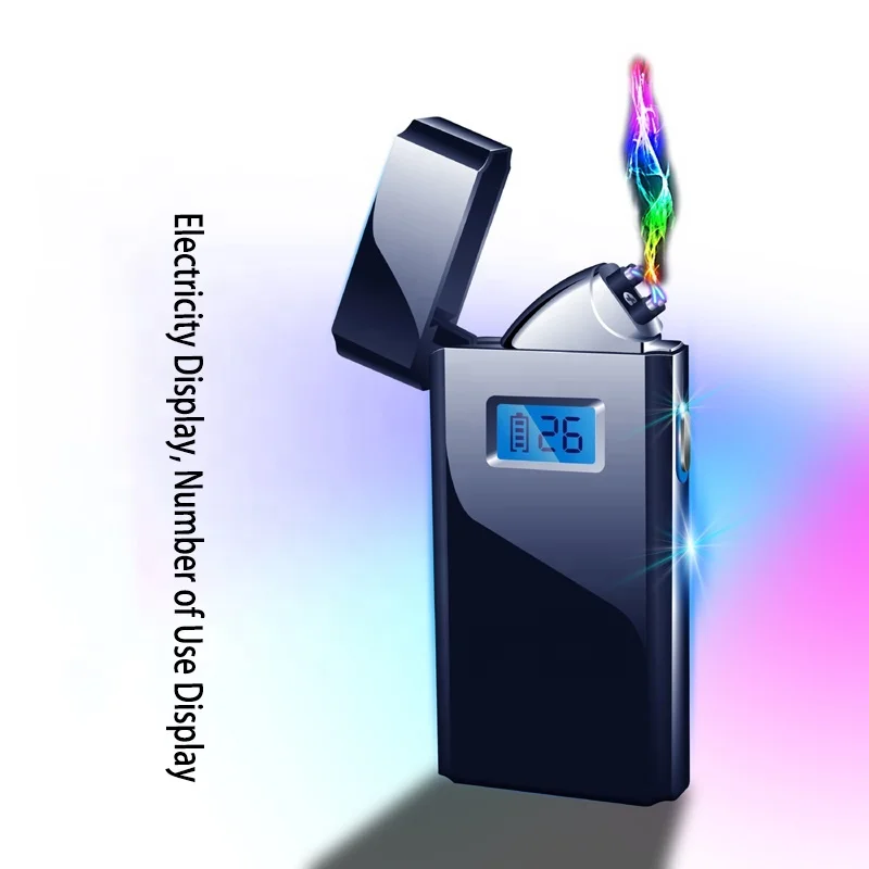 

2019 Creative Individuality LCD Electricity Cigar Lighting Frequency USB Touch Induction Cigar Double Arc lighter