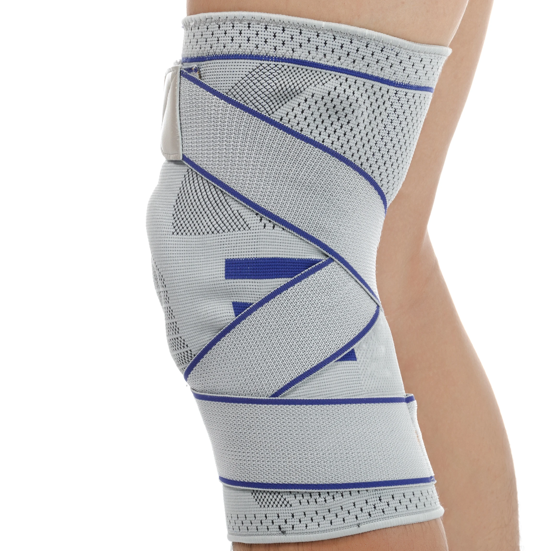 

Custom logo protective knee sleeve adjustable knee brace support strap, Black