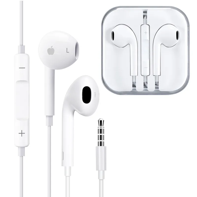 

Wholesale original 3.5mm aux jack connectors TPE Earbuds headphone 1.2 M handsfree stereo in-ear wired earphones for iPhone ipad
