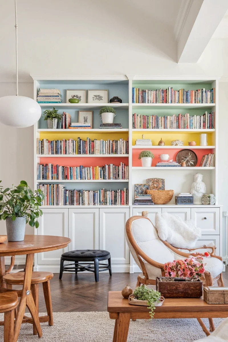 color me organized 10 ways colored bookshelves can transform your family friendly home