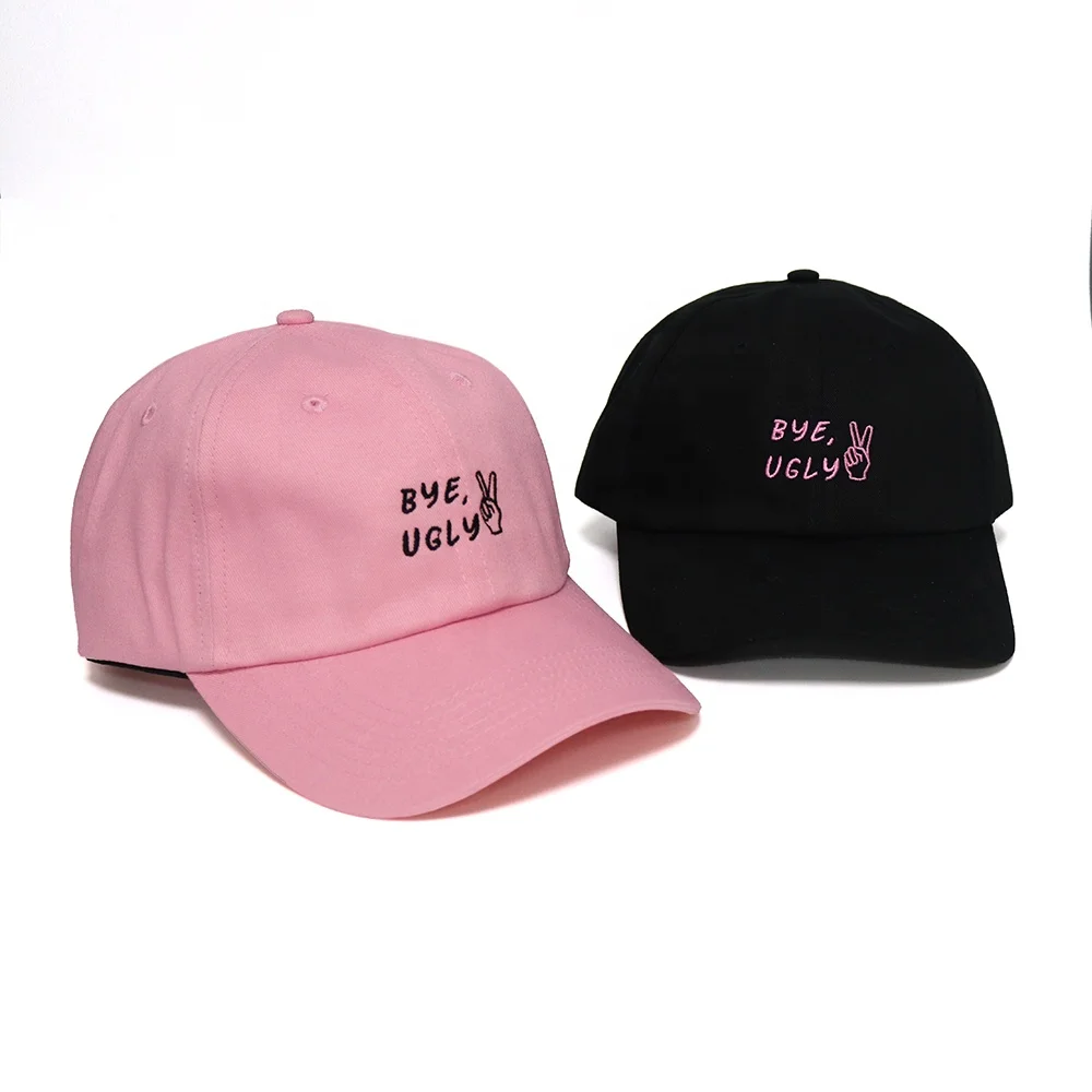 

Flat Embroidery Dad hats custom logo baseball caps fashionable vintage hats, Red