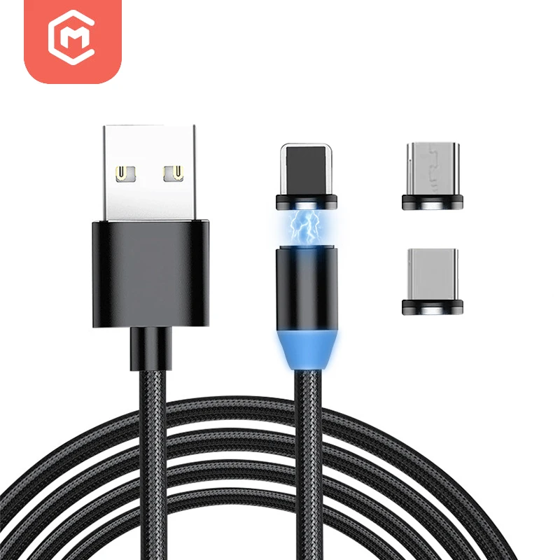 

3ft 6ft 3 in 1charger magnetic mobile phone charging cable with mirco uSB type c smartphone data cable