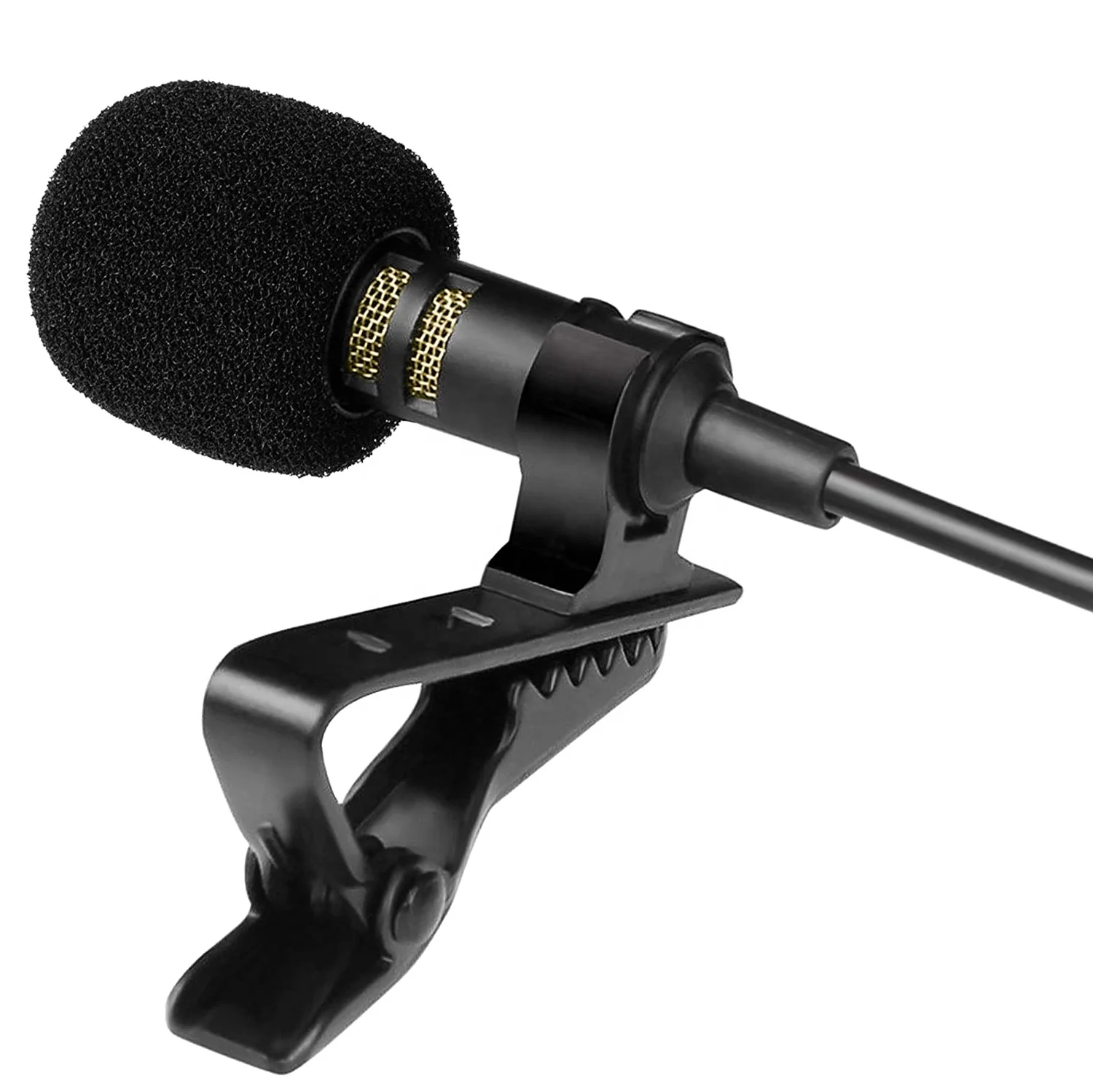 

SM-HT Lapel Microphone Microfono Recording Lavalier Mic Collar Clip, Black