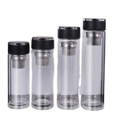 

Double Wall Insulated Glass Cup Water Bottle Gift Tea Cup Custom LOGO Hot Selling, Can be customized