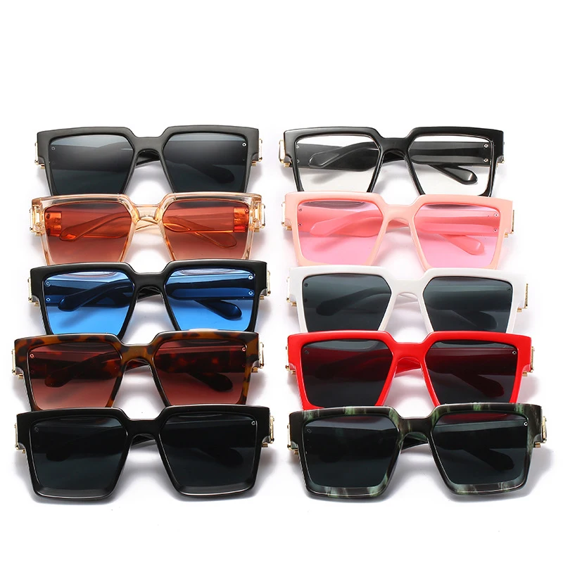 

Retro Millionaire Sunglasses Square Metal Punk Rock Hip hop Glasses men women