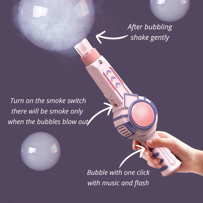 
2020 New Summer Cute Automatic Smoke Magic Bubble Machine Electric Automatic Bubble Blower Machine 