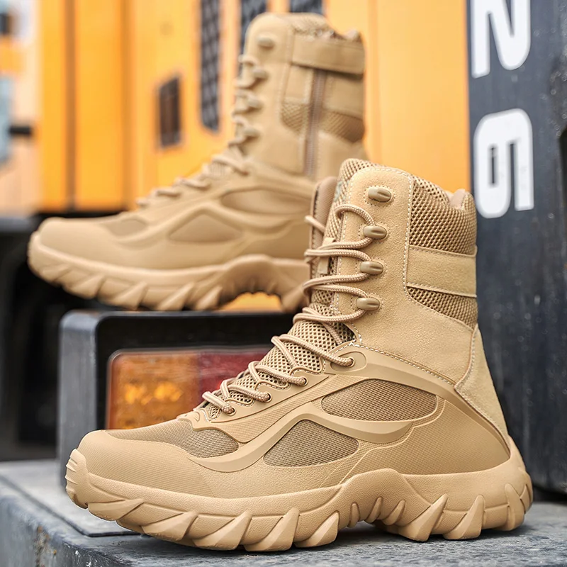 

Men's Military Boots 2021 Autumn Winter Outdoor Tactical Combat Boots Fashion Male Army Work Shoes Non-slip hunter boot