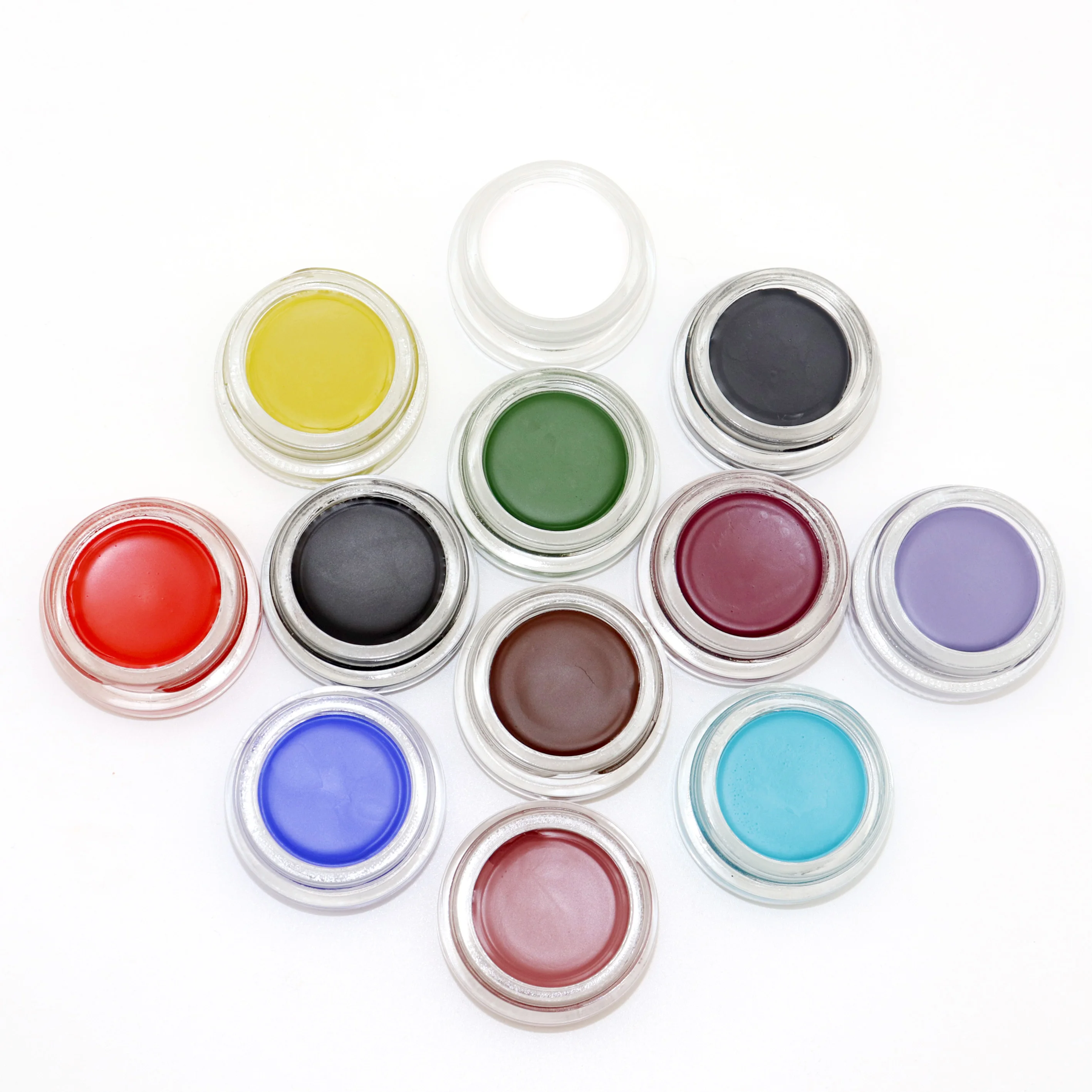 

High quality good pigment waterproof eyeliner gel brow pomade private label, 12 colors