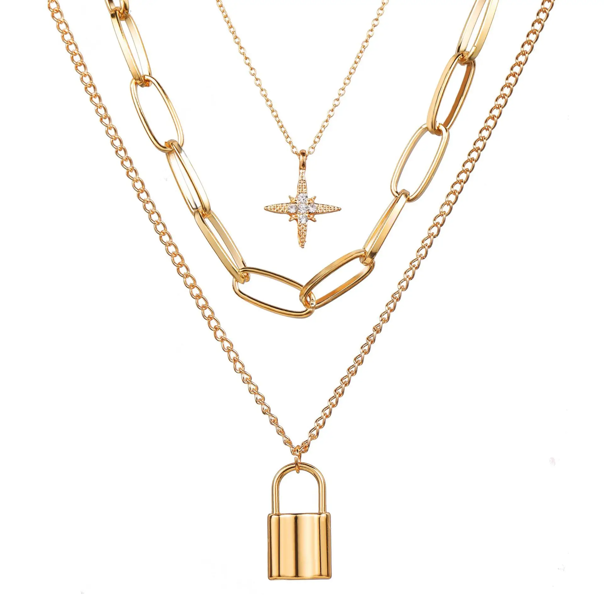 

fashion gold layered locket necklace for women wholesale N2010282