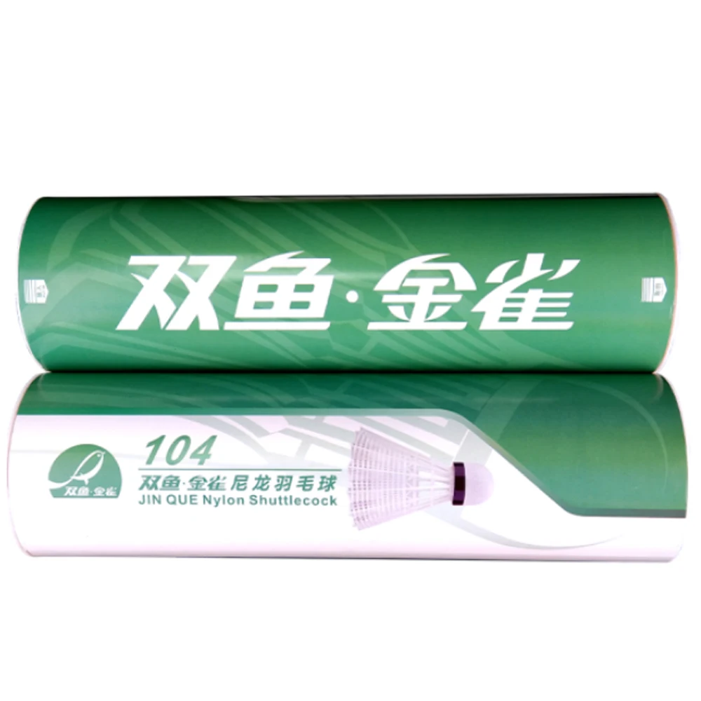 

Doublefish Jinque 104 Badminton Shuttlecock Fiber Board Head Nylon Shuttlecock, White/yellow