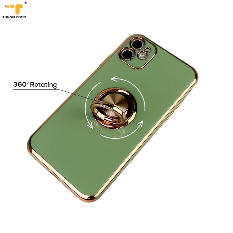 

Wholesale Simple Style Soft Prevent The Broken TPU Mobile Cover Electroplating Phone Cases Ring Holder For OPPO Reno 4 Pro