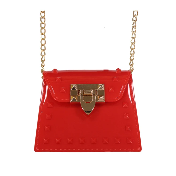 

FB 2020 summer Fashion Mini jelly glossy PVC purses handbags shoulder bag Women purses, Customizable