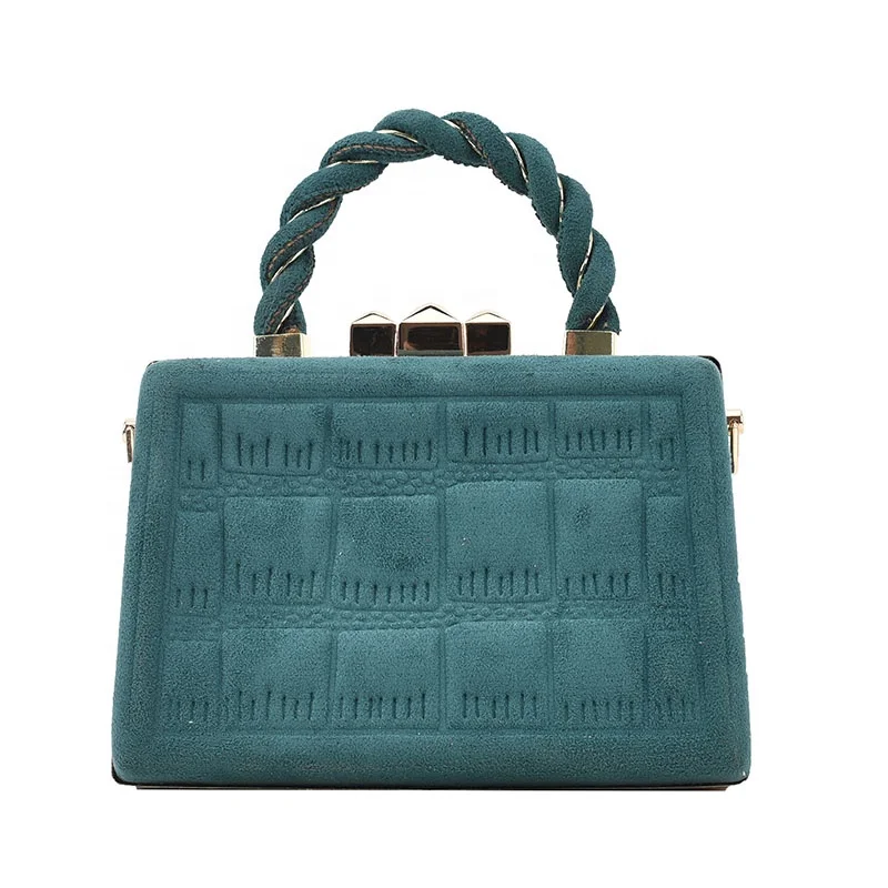 

2021 Matte PU Woven Handle POP it Ladies Messenger Hand Bags and Purse Women Custom Embossed Leather Handbag