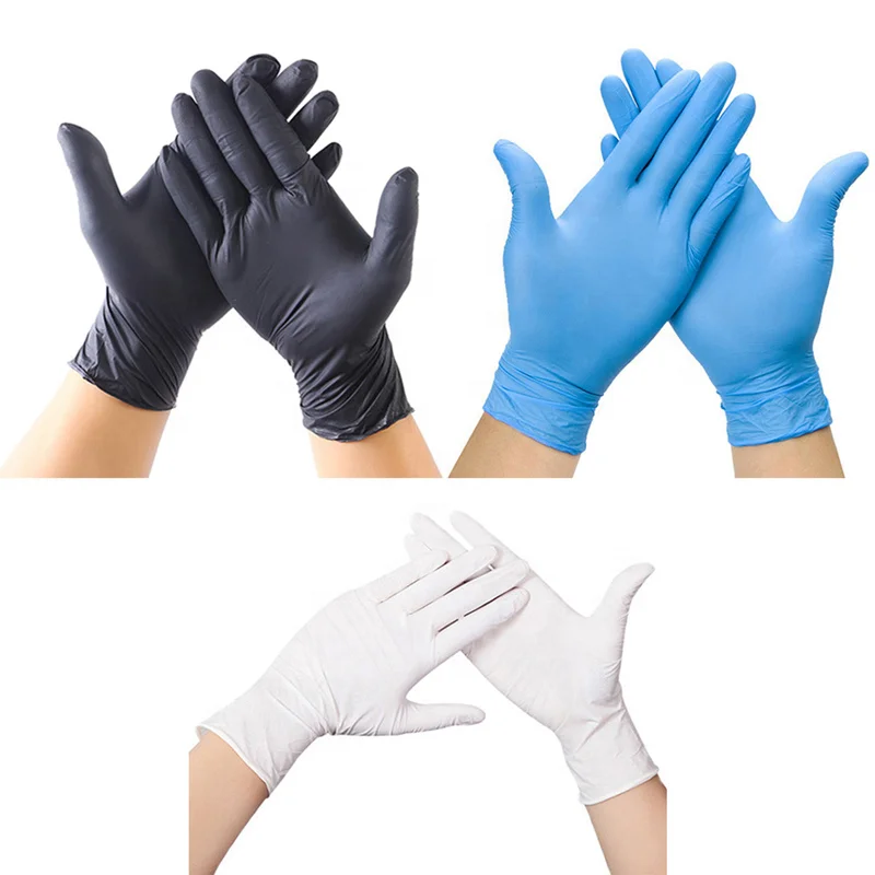 

Powder free pure nitrile glove 4mil 6mil 8mil black bule white pink nitrile gloves Kitchen Tattoo Lab garden nitrile glove