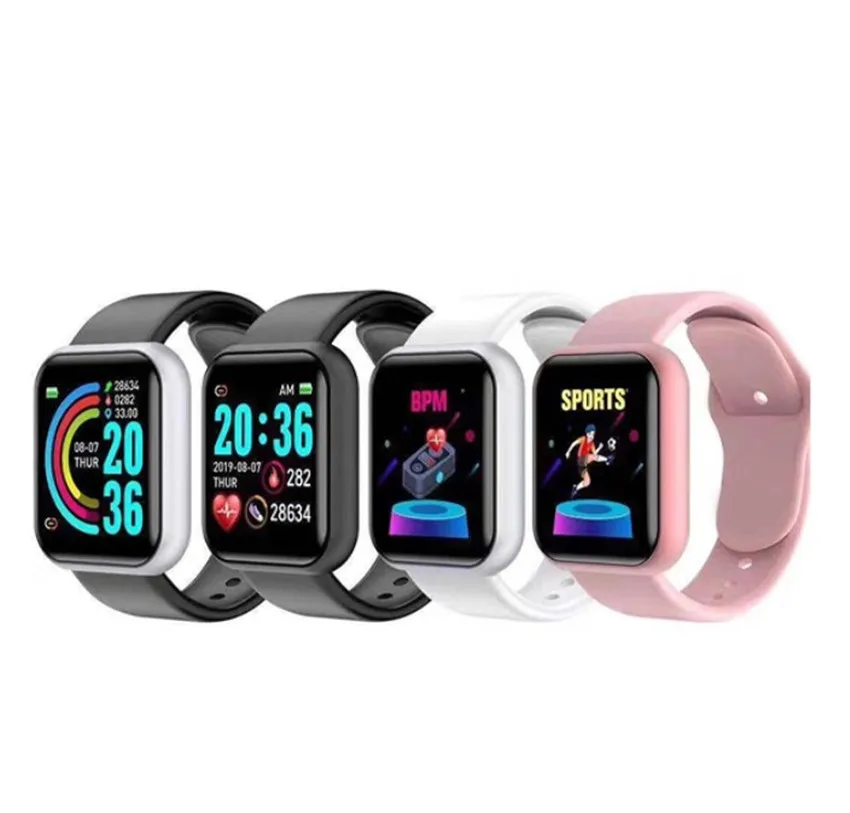 

2021 Hot Selling Fitness Sport Smart Bracelet Y68 BT Smart watch D20 waterproof smartwatch