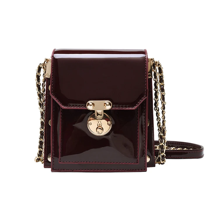 

Women Fashion Mini Crossbody Handbag Female Pure Color Casual PU Leather Shoulder Bag, Burgundy,black
