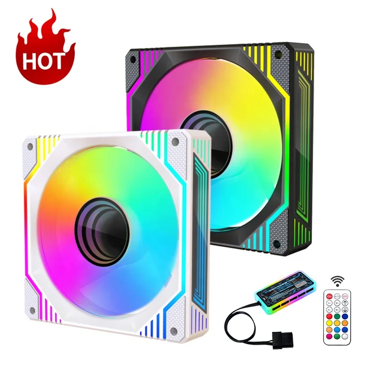 

2024 New Style Factory OEM Design Gaming RGB Fan 120mm Pc Case ATX Fans & cooling Colorful Computer Towers CPU Cooler ARGB Fan