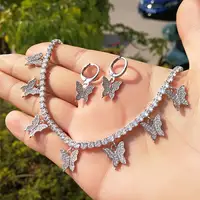 

wholesale hot sale tennis chain butterfly necklace2019 for women foxi jewelry