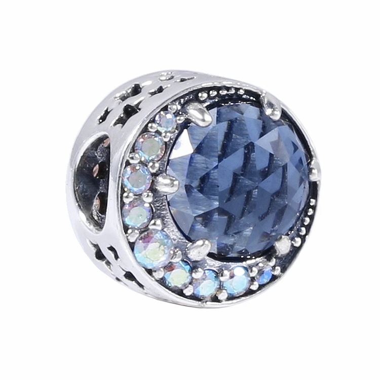 

Fashion Pendant Round Charm Blue Zircon Star Silver Pendant Jewelry Material For Women