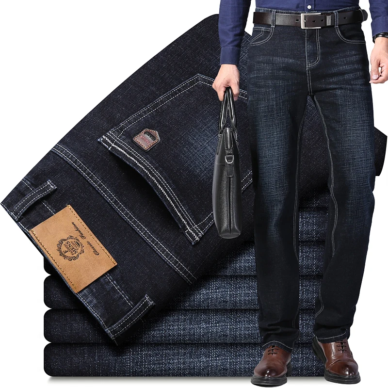 

Washed Mens Denim Jeans Skinny Jeans Men Elastic Black Business Formal Jeans Man, Customized color