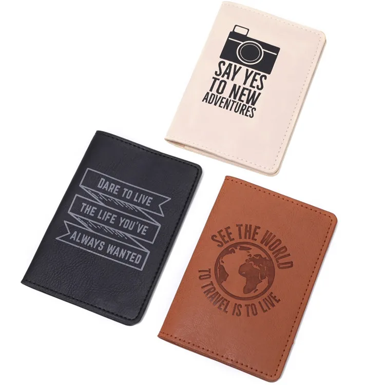 

2019 14*10cm Debossed Leather Passport Holder for Travel PU Passport Case Card Credit Passport Holder Personalised