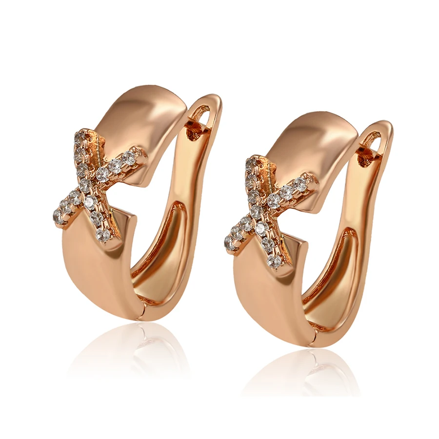 

81133 xuping Stylish zircon covered hoop earrings free of nickel and cadmium