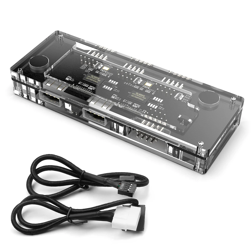 

9 Pin USB Expansion to 9 Pin USB 2.0 and Type A USB 2.0 Hub Adapter for Motherboard and PC Case, Transparent
