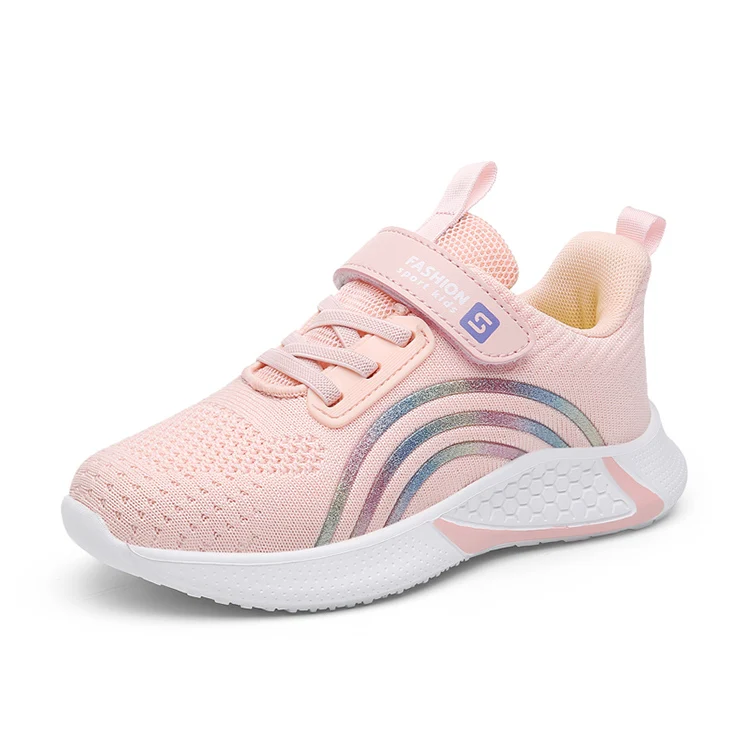 

High quality women's casual hiking walking shoes sport girls wholesale Breathable meshshoes 2021 shoes running children kids, Pink.black,white