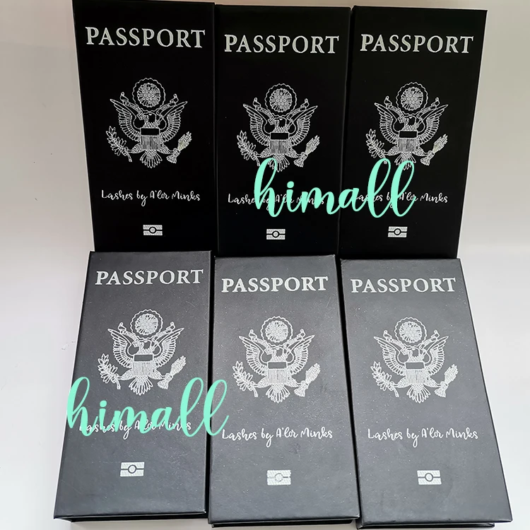 

Custom Logo Passport Eyelash Case 100% Real 3D Mink Eyelashes Private Label 25mm Mink Lashes Passport unique eyelash boxes
