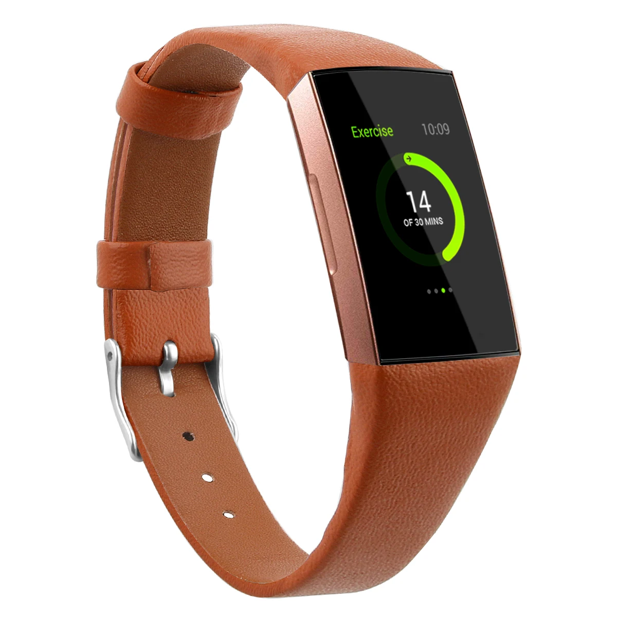 

Wholesale 5.5''-8.1'' Leather Wrist Bands Metal Buckle Fitness Smart Watch Strap for Fitbit Charge 3, Black, brown, white, pink