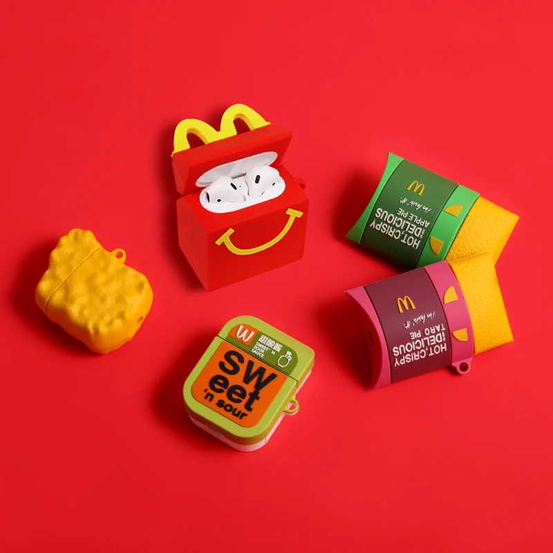 

cute 3D Hamburger fries Food for airpod cases for airpods case