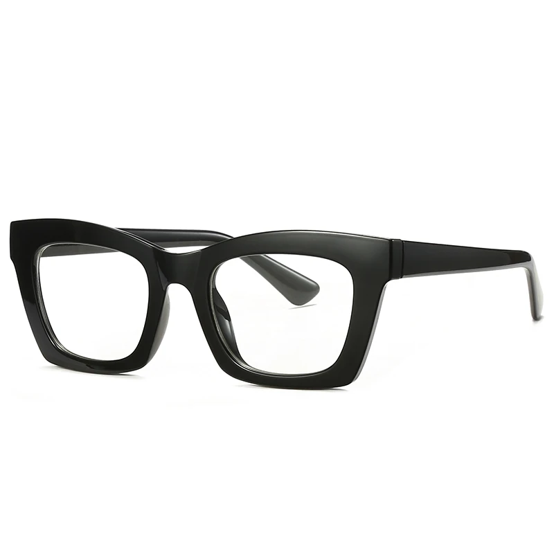 

2021 Designer Women Thick Rim Optical Anti Blue Light Blocker Eyewear Eyeglass Square Large Frame Optical Glasses, Customized