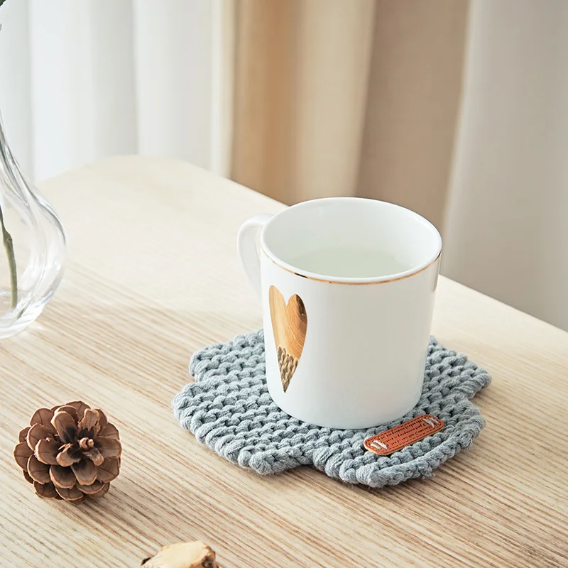 product bd knit round handmade crochet coasters table decor knitted cotton acrylic knitting pad cup mat-61