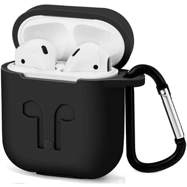 

HOCAYU Black Soft Cover For Airpods 1 2 Case Solid Color Matte TPU Shockproof Anti-Dirt Protection Earphone Shell