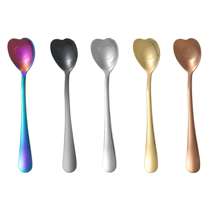 

Heart-shaped Gold Stainless steel Coffee Spoon Custom logo