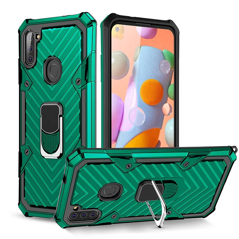 

Hot selling Car Magnetic 360 Ring Holder Back Cover Kickstand Phone Case for Samsung galaxy A11, Multi colors