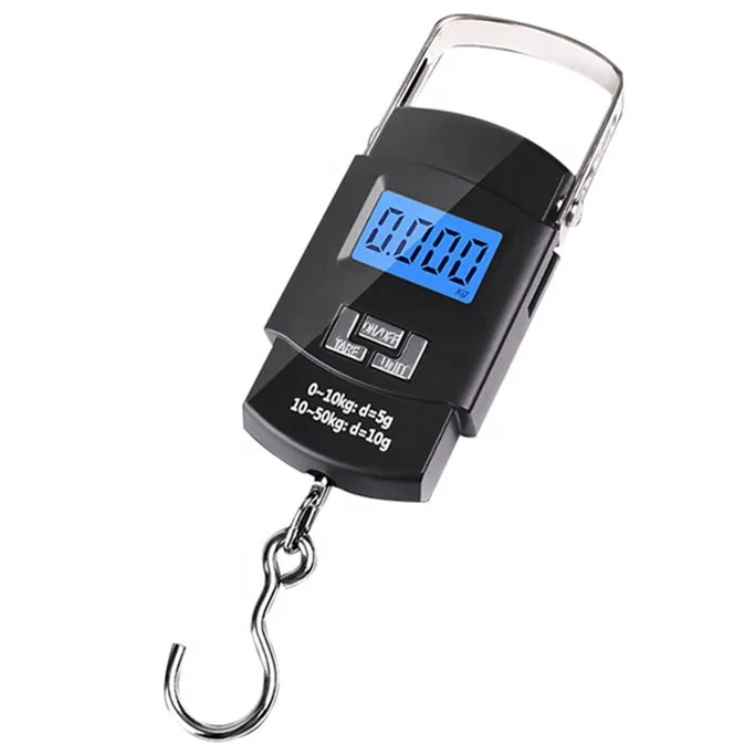 

50kg Elevable Portable Weight Machine Scale, Mini Plastic Pocket Hanging Scale, Black