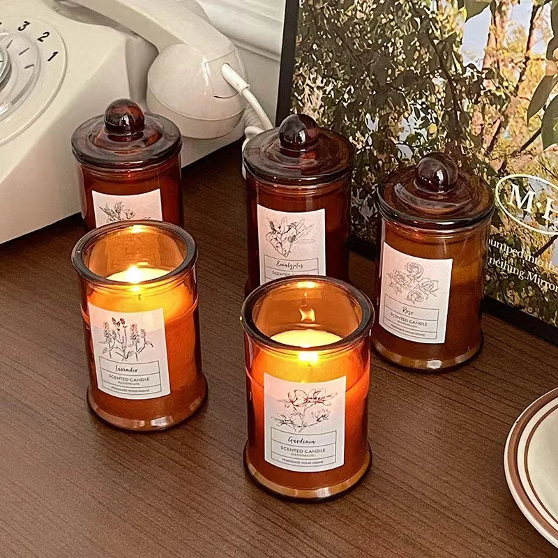 D10*H18CM 750ml Wholesale Customized Clear Empty Luxury Glass Candle Jars Containers With Lid