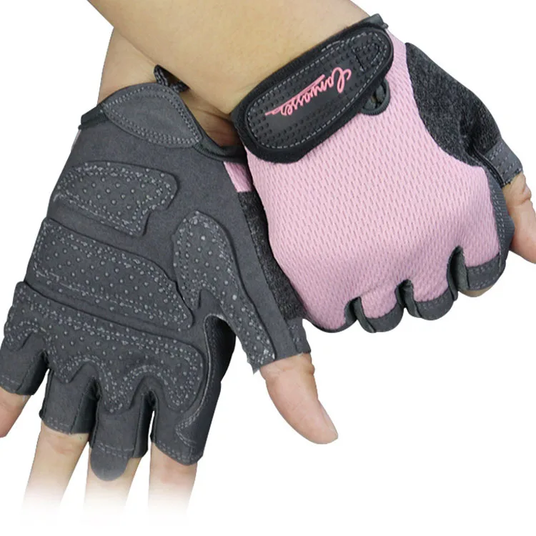 

Sports protection half finger non-slip wrist protection bicycle gloves gym workout man women dumbbell weight lifting gloves, Rose, pink, green, blue