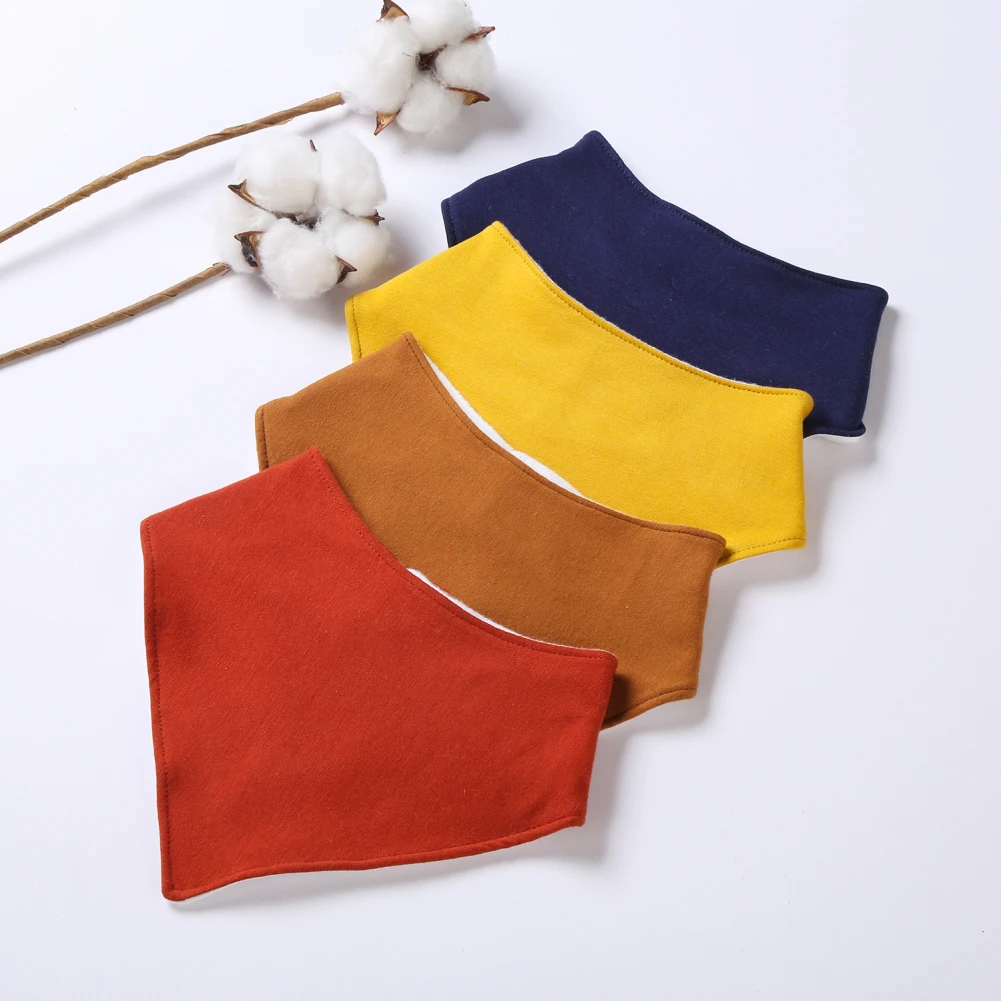 

Wholesale Winter Double Soft Cotton Baby Bibs Triangle Saliva Towel Cotton Bandana Bibs