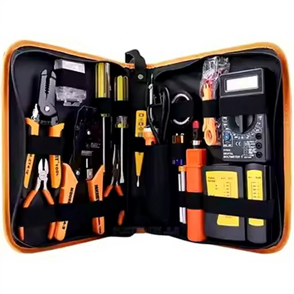 RJ45 LAN Tester Networking Repair Tool Kit RJ45 RJ11 RJ12 Network Cable Tracker Plier Crimp Crimper Plug Electrical Equipment