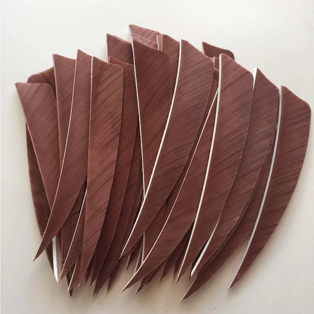

4" Shield Brown Archery Arrows Feathers Turkey Feather Fletching For Archery Hunting Arrows Accessories Right Left Wing