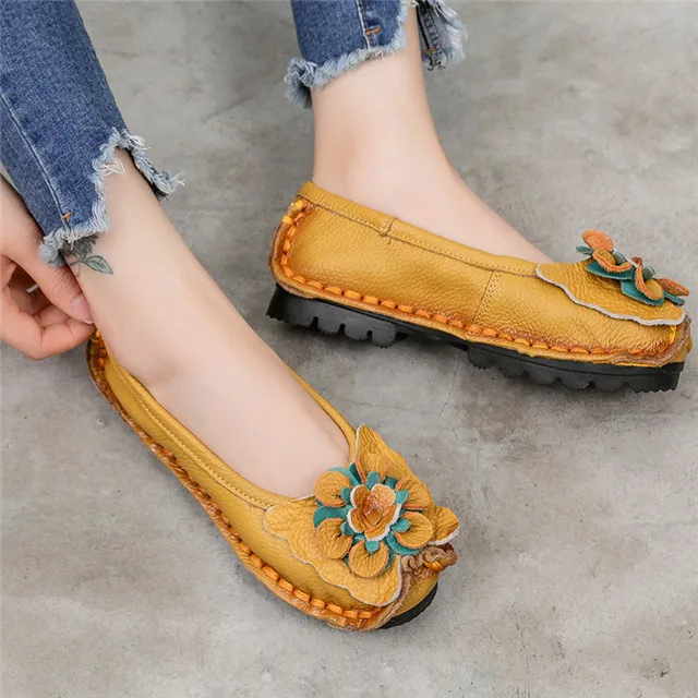 

Summer Female Leather Flats Woman Shoe Wholesale Loafers Ladies Flat Shoes