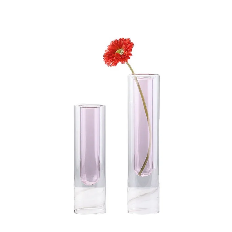 

Floral Test Tube Transparent Glass Vase Hydroponic Plant Flower Arrangement test tube Glass Vases ins style glass vases, Brown. transparent