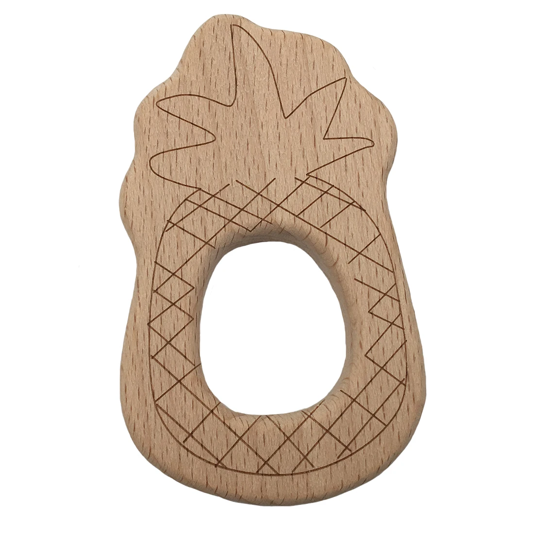 

Baby Teether Pineapple Pendant Baby DIY Jewelry Pendants Necklace Bracelets Accessories BPA Free Pacifier Wooden Teether, Natural